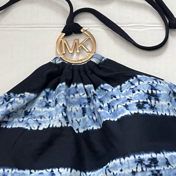 Michael Kors 2 Piece Tie Dye Navy Blue Bikini Set Sz L - Picture 3 of 5